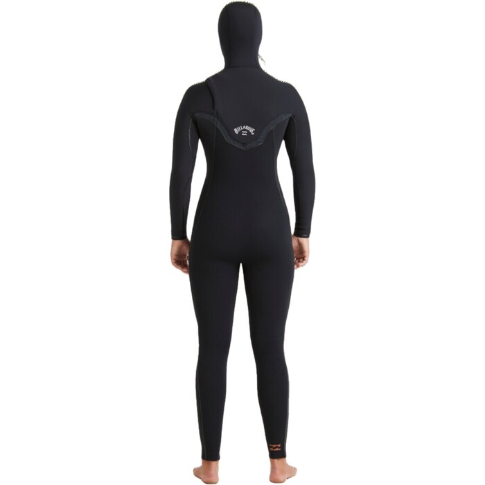 2024 Billabong Womens Furnace Natural 5/4mm Hooded Chest Zip Wetsuit ABJW100218 - Black